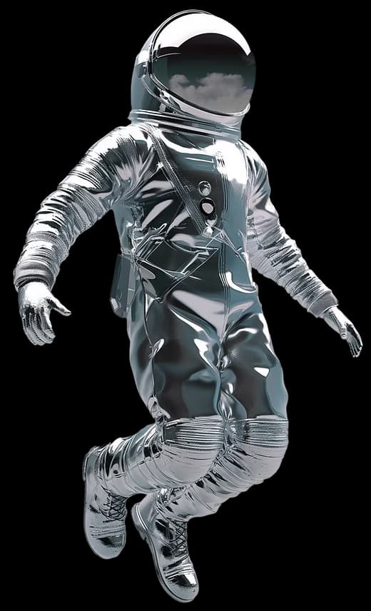 Astronaut drifting in space